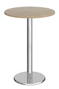 Chrome Round Base Cafe/Bistro Table - Tall Round - Kendal Oak thumbnail