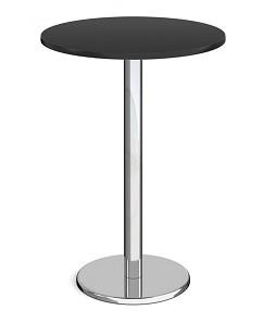 Chrome Round Base Cafe/Bistro Table - Tall Round - Black thumbnail