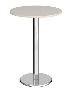 Chrome Round Base Cafe/Bistro Table - Tall Round - Light Grey thumbnail