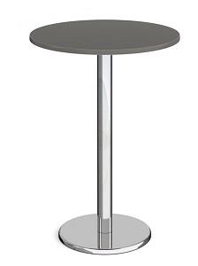 Chrome Round Base Cafe/Bistro Table - Tall Round - Onyx Grey thumbnail