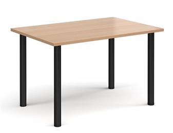 Rectangular Radial Leg Table - Kendal Oak Top/Black Leg thumbnail