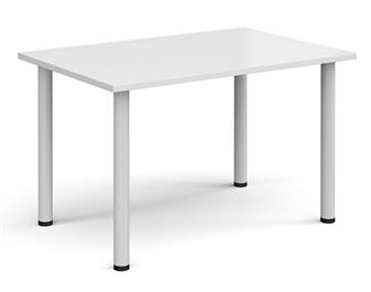 Rectangular Radial Leg Table - White Top/White Frame thumbnail