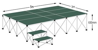 Ultralight Portable Folding Staging - Package C - Moss Green Carpet   thumbnail