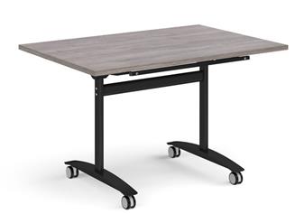 Fliptop Table - Rectangular Black Frame Grey Oak Top thumbnail