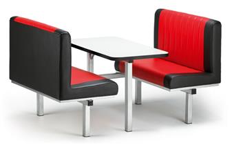 Dyad Fast Food Upholstered Seating Unit - 4-Seater - Access 1 Side thumbnail