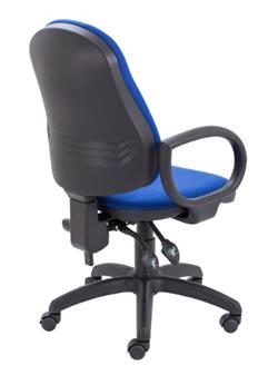 Oxford Operator Chair + Fixed Arms - Back View - Blue thumbnail