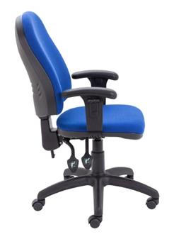 Oxford Operator Chair + Adjustable Arms - Side View - Blue thumbnail