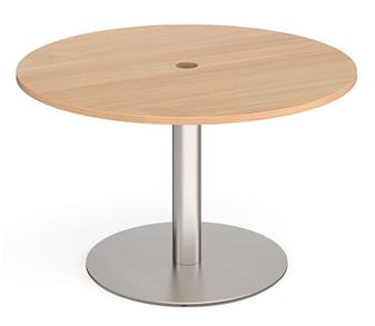 Eternal Boardroom Table With Cutout for Integrated Power - Beech thumbnail