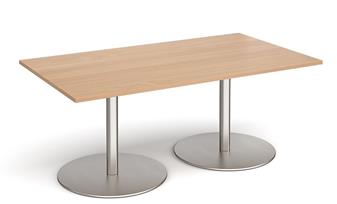 Eternal Rectangular Table - Beech Top & Brushed Steel Base thumbnail