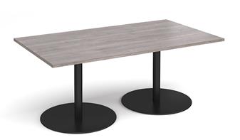 Eternal Rectangular Table - Grey Oak Top & Black Base thumbnail