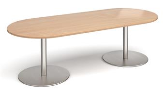 Eternal Oval Table - Beech Top & Brushed Steel Base thumbnail