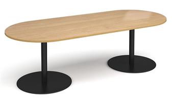 Eternal Oval Table - Oak Top & Black Base thumbnail