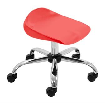 Titan Junior Swivel Stool - Red Seat With Chrome Frame thumbnail