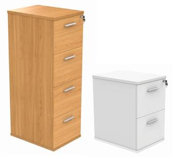 Primus Wooden Filing Cabinets - 4-Drawer In Beech, 2-Drawer In White thumbnail