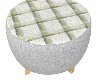 Juptier Single Stool With Dual Fabric & Wooden Legs thumbnail