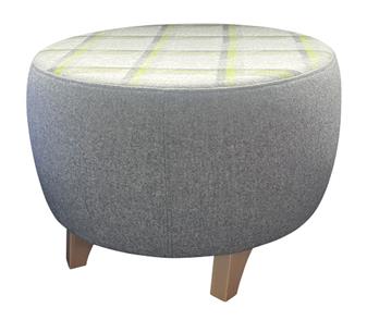 Juptier Single Stool With Dual Fabric & Wooden Legs thumbnail