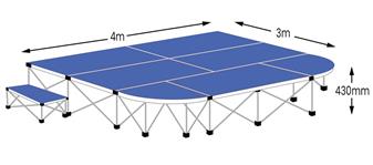 Ultralight Medium 4m x 3m Apron Stage Pack - Sapphire Blue thumbnail