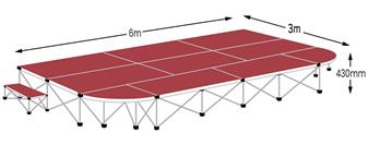 Ultralight Large 6m x 3m Apron Stage Pack - Chianti Red Carpet thumbnail