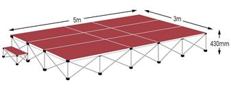 Ultralight 5m x 3m Stage Pack - Chianti Red Carpet thumbnail