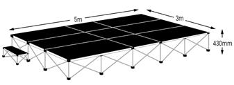 Ultralight 5m x 3m Stage Pack - Black Vinyl Flooring thumbnail