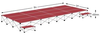 Ultralight 8m x 3m Stage Pack - Chianti Red Carpet thumbnail