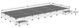 Ultralight 8m x 3m Stage Pack - Anthracite Grey Carpet thumbnail