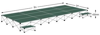 Ultralight 8m x 3m Stage Pack - Moss Green Carpet thumbnail