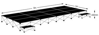 Ultralight 8m x 3m Stage Pack - Black Vinyl Flooring thumbnail