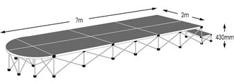 Ultralight 7m Catwalk Stage - Anthracite Grey Carpet thumbnail