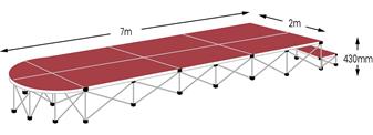 Ultralight 7m Catwalk Stage - Chianti Red Carpet thumbnail