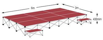 Ultralight 6m x 3m Stage Pack - Chianti Red Carpet thumbnail