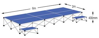 Ultralight 6m x 2m Stage Pack - Sapphire Blue Carpet thumbnail