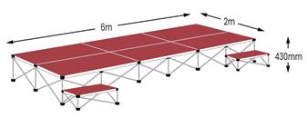 Ultralight 6m x 2m Stage Pack - Chianti Red Carpet thumbnail