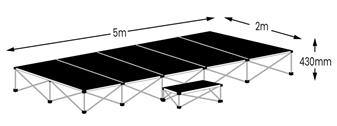 Ultralight 5m x 2m Stage Pack - Black Vinyl Flooring thumbnail