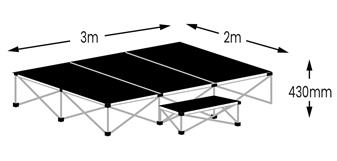 Ultralight 3m x 2m Stage Pack - Black Vinyl Flooring thumbnail