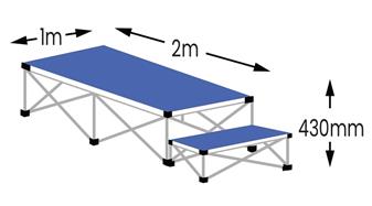 Ultralight 2m x 1m Podium Stage - Sapphire Blue Carpet thumbnail