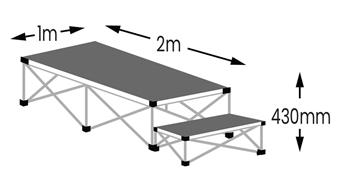 Ultralight 2m x 1m Podium Stage - Anthracite Grey Carpet thumbnail