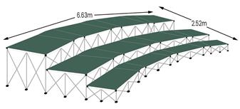 Ultralight Tiered Staging - Choir Pack 3 - Moss Green Carpet thumbnail