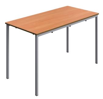 Welded MDF Classroom Table - 1200 x 600 - Beech Top & Grey Legs thumbnail