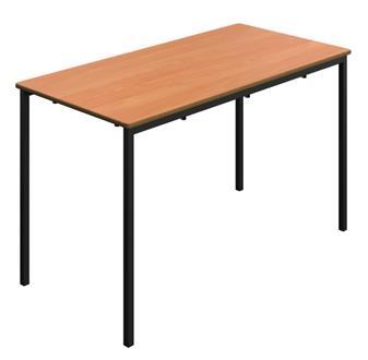 Welded MDF Classroom Table - 1200 x 600 - Beech Top & Black Legs thumbnail