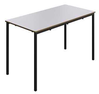 Welded MDF Classroom Table - 1200 x 600 - Grey Top & Black Legs thumbnail