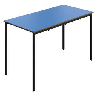 Welded MDF Classroom Table - 1200 x 600 - Blue Top & Black Legs thumbnail