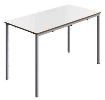 Welded MDF Classroom Table - 1200 x 600 - White Top & Grey Legs thumbnail