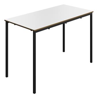 Welded MDF Classroom Table - 1200 x 600 - White Top & Black Legs thumbnail