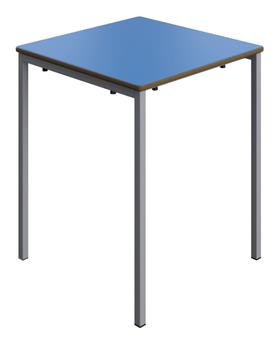 Quick Delivery Square Classroom Tables - 600 x 600 - Blue Top & Grey Frame thumbnail