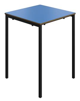 Quick Delivery Square Classroom Tables - 600 x 600 - Blue Top & Black Frame thumbnail