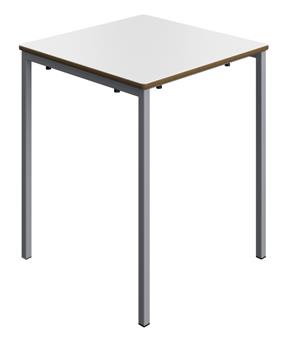 Quick Delivery Square Classroom Tables - 600 x 600 - White Top & Grey Frame thumbnail