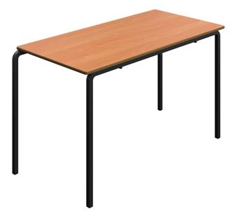 Quick Delivery Crush Bent MDF Classroom Table - 1200 x 600 - Beech Top & Black Legs thumbnail