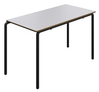 Quick Delivery Crush Bent MDF Classroom Table - 1200 x 600 - Grey Top & Black Legs thumbnail