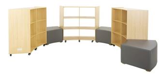 Curved Storage Units & Ottoman Set thumbnail